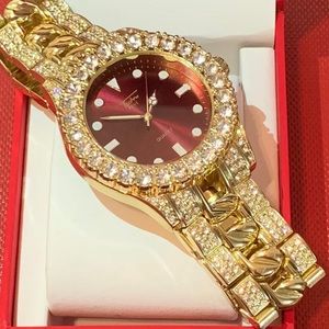 Brand New with Box Mens 18K Gold Plated Watch